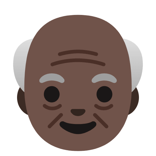 Old Man Dark Skin Tone Element from Noto Emojis Set