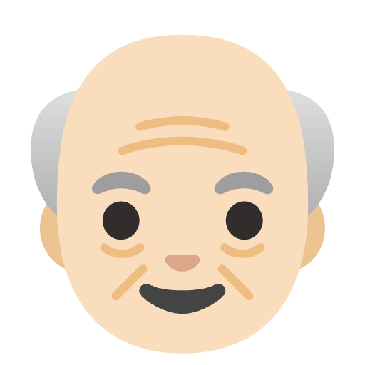 Old Man Light Skin Tone Element from Noto Emojis Set