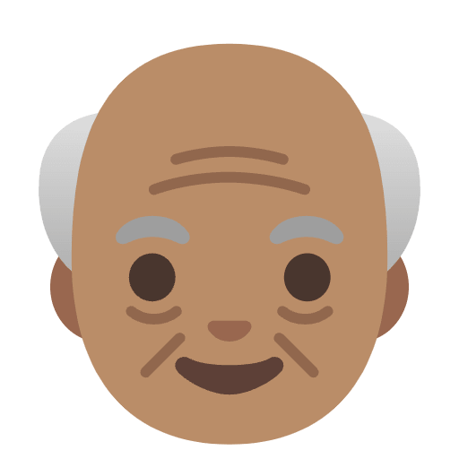 Old Man Medium Skin Tone Element from Noto Emojis Set