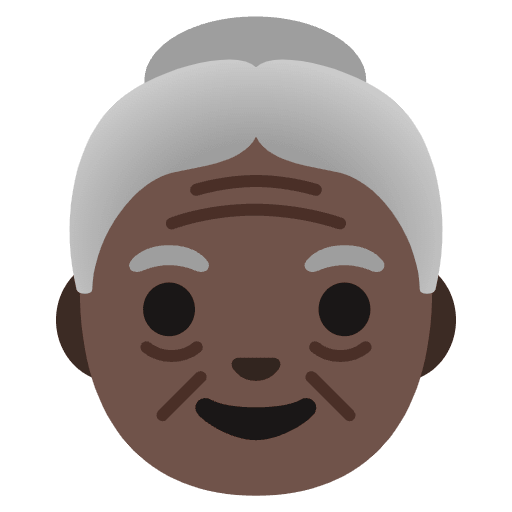 Old Woman Dark Skin Tone Element from Noto Emojis Set
