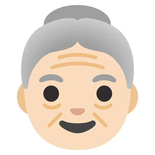 Old Woman Light Skin Tone Element from Noto Emojis Set