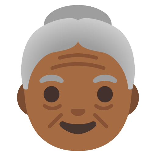 Old Woman Medium Dark Skin Tone Emoji from Noto Emojis Set