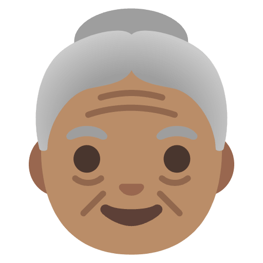 Old Woman Medium Skin Tone Element from Noto Emojis Set