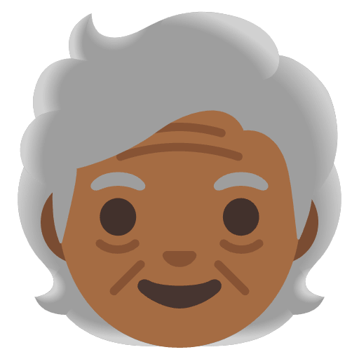 Older Person Medium Dark Skin Tone Emoji from Noto Emojis Set
