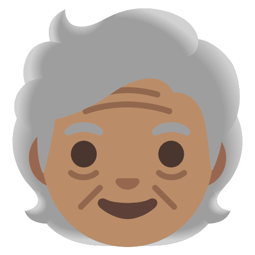 Older Person Medium Skin Tone Emoji from Noto Emojis Set