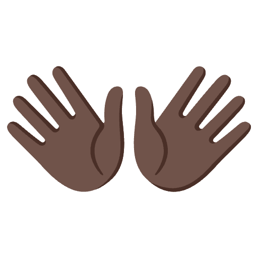 Open Hands Dark Skin Tone Emoji from Noto Emojis Set