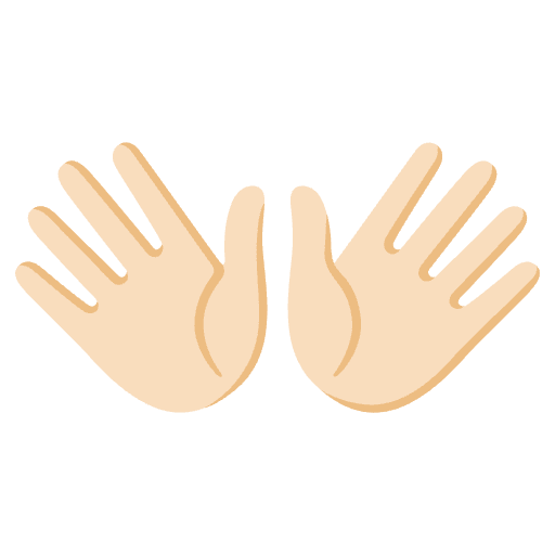 Open Hands Light Skin Tone Emoji from Noto Emojis Set