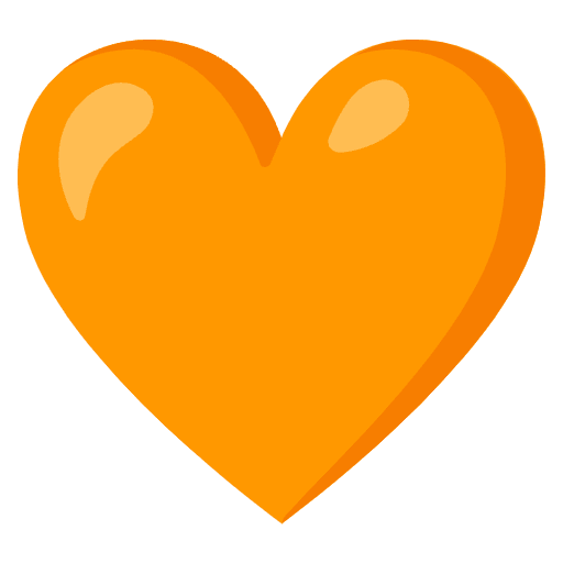 Orange Heart Emoji from Noto Emojis Set