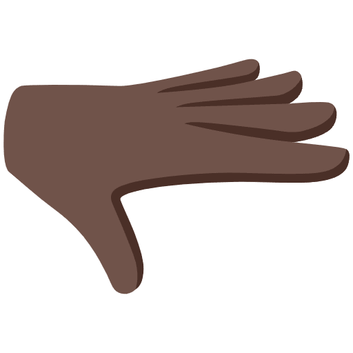 Palm Down Hand Dark Skin Tone Emoji from Noto Emojis Set