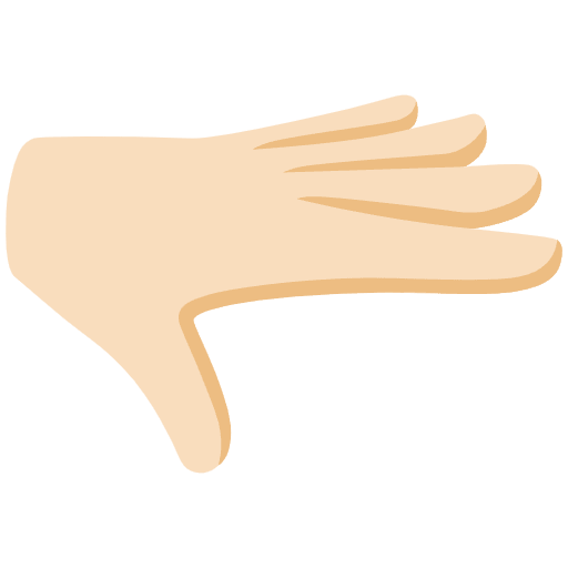 Palm Down Hand Light Skin Tone Element from Noto Emojis Set