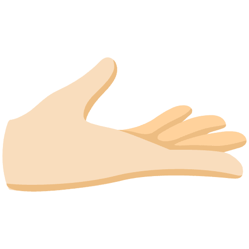 Palm Up Hand Light Skin Tone Emoji from Noto Emoji Set