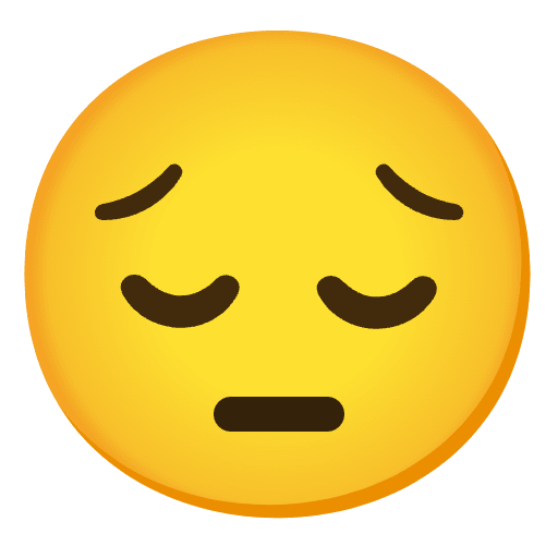 Pensive Face Emoji from Noto Emojis Set