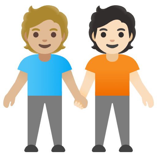 People Holding Hands Medium Light Skin Tone Light Skin Tone Element from Noto Emojis Set