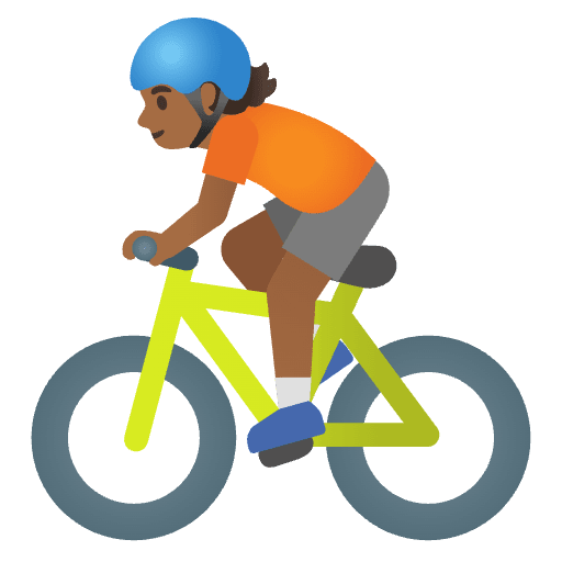 Person Biking Medium Dark Skin Tone Emoji from Noto Emojis Set