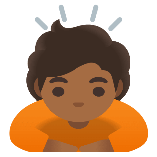 Person Bowing Medium Dark Skin Tone Element from Noto Emojis Set