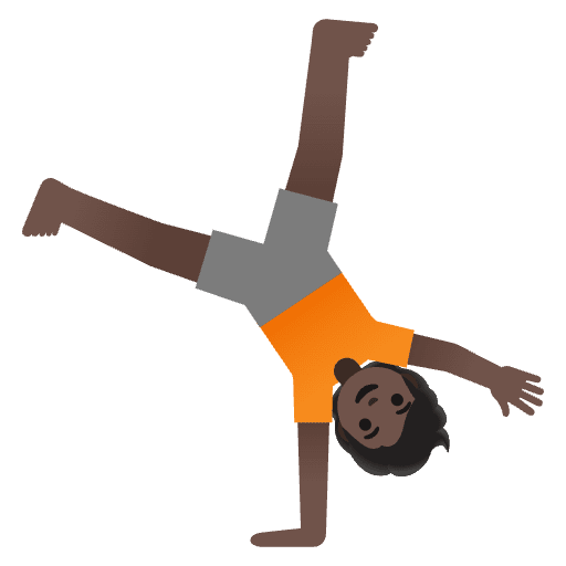 Person Cartwheeling Dark Skin Tone Emoji from Noto Emojis Set