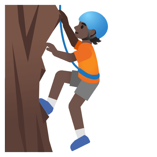 Person Climbing Dark Skin Tone Emoji from Noto Emoji Set