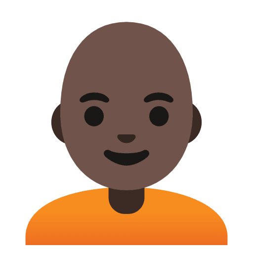 Person Dark Skin Tone Bald Element from Noto Emojis Set