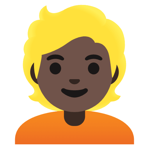 Person Dark Skin Tone Blond Hair Element from Noto Emojis Set