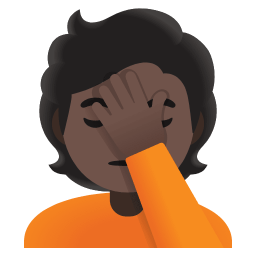 Person Facepalming Dark Skin Tone Element from Noto Emojis Set
