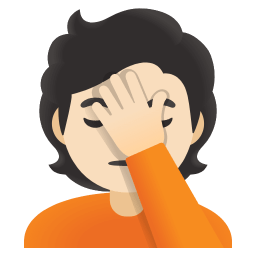 Person Facepalming Light Skin Tone Emoji from Noto Emojis Set