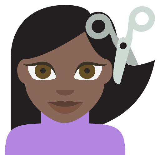 Person Getting Haircut Dark Skin Tone Emoji from EmojiTwo Colors Set