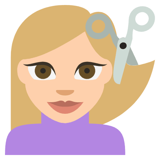 Person Getting Haircut Medium Light Skin Tone Element from EmojiTwo Colors Set