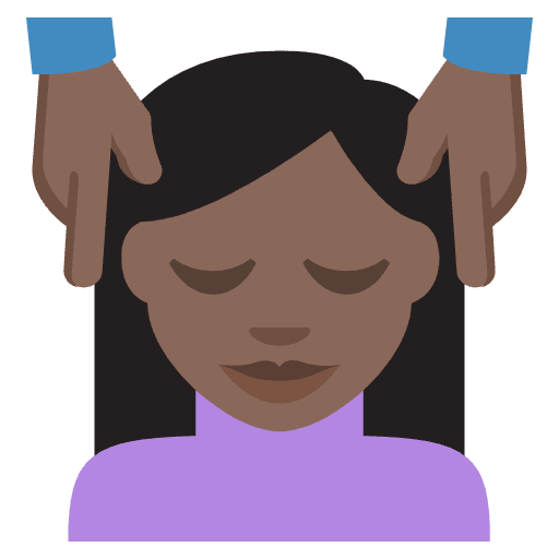 Person Getting Massage Dark Skin Tone Emoji from EmojiTwo Colors Set
