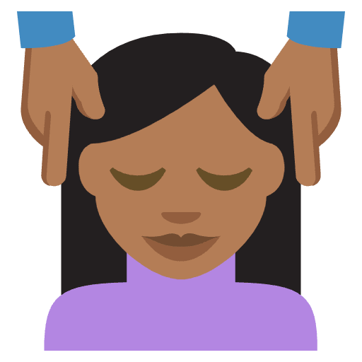 Person Getting Massage Medium Dark Skin Tone Element from EmojiTwo Colors Set