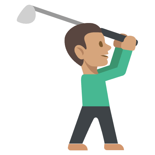 Person Golfing Medium Skin Tone Element from EmojiTwo Colors Set