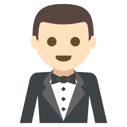 Person In Tuxedo Light Skin Tone Emoji from EmojiTwo Colors Set