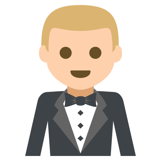 Person In Tuxedo Medium Light Skin Tone Emoji from EmojiTwo Colors Set
