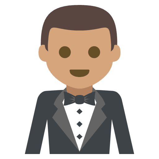 Person In Tuxedo Medium Skin Tone Emoji from EmojiTwo Colors Set