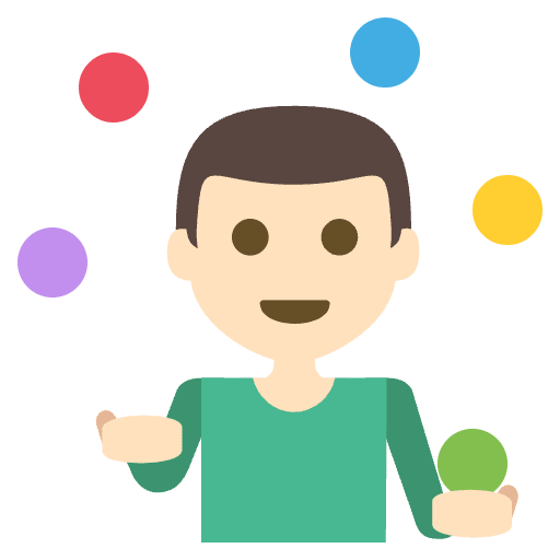 Person Juggling Light Skin Tone Element from EmojiTwo Colors Set