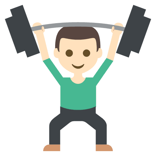Person Lifting Weights Light Skin Tone Emoji from EmojiTwo Colors Set