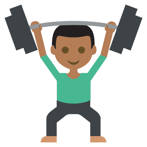 Person Lifting Weights Medium Dark Skin Tone Emoji from EmojiTwo Colors Set