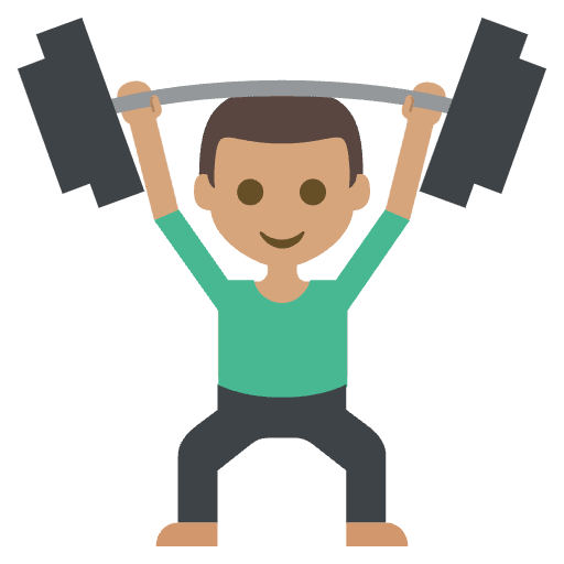 Person Lifting Weights Medium Skin Tone Emoji from EmojiTwo Colors Set