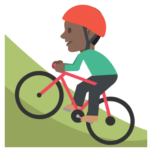 Person Mountain Biking Dark Skin Tone Element from EmojiTwo Colors Set