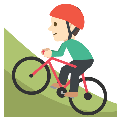 Person Mountain Biking Light Skin Tone Element from EmojiTwo Colors Set