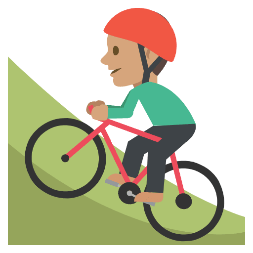 Person Mountain Biking Medium Skin Tone Element from EmojiTwo Colors Set