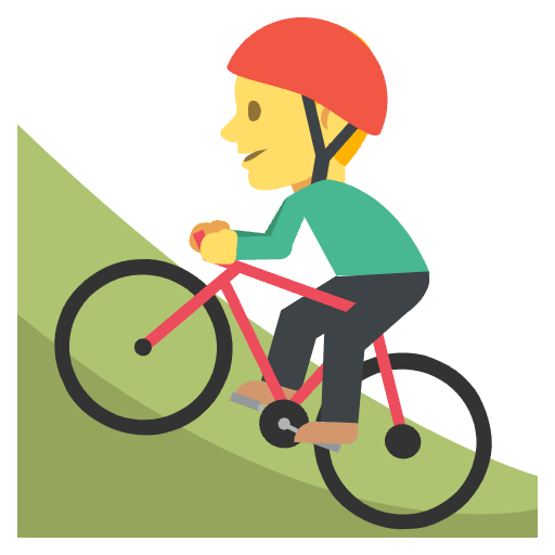Person Mountain Biking Emoji from EmojiTwo Colors Set