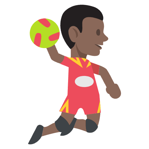 Person Playing Handball Dark Skin Tone Emoji from EmojiTwo Colors Set