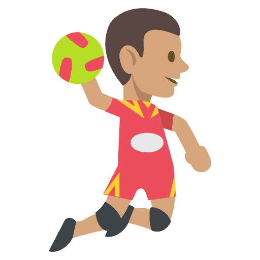 Person Playing Handball Medium Skin Tone Emoji from EmojiTwo Colors Set