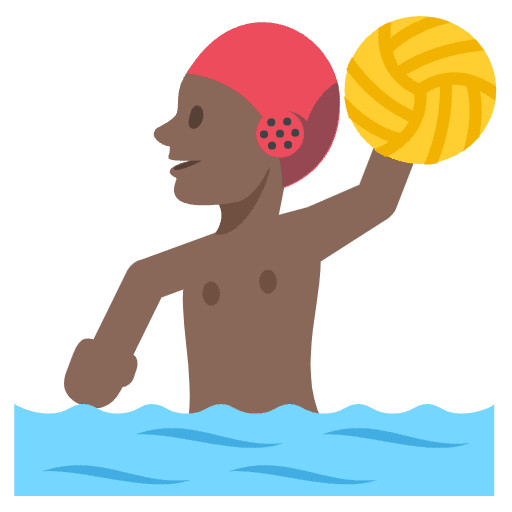 Person Playing Water Polo Dark Skin Tone Emoji from EmojiTwo Colors Set