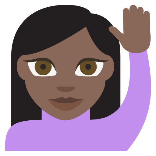 Person Raising Hand Dark Skin Tone Emoji from EmojiTwo Colors Set