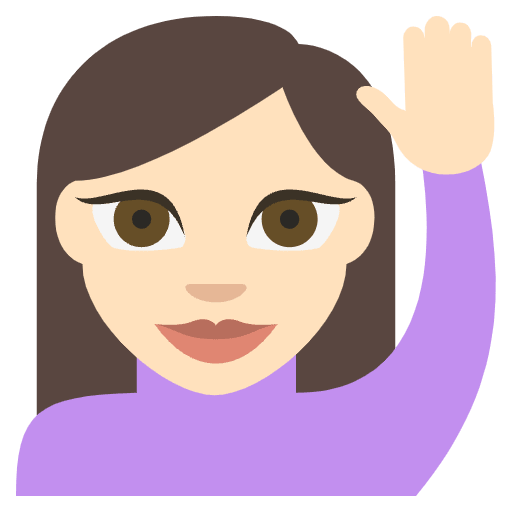 Person Raising Hand Light Skin Tone Emoji from EmojiTwo Colors Set