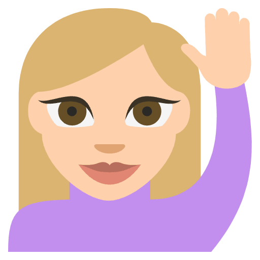 Person Raising Hand Medium Light Skin Tone Emoji from EmojiTwo Colors Set