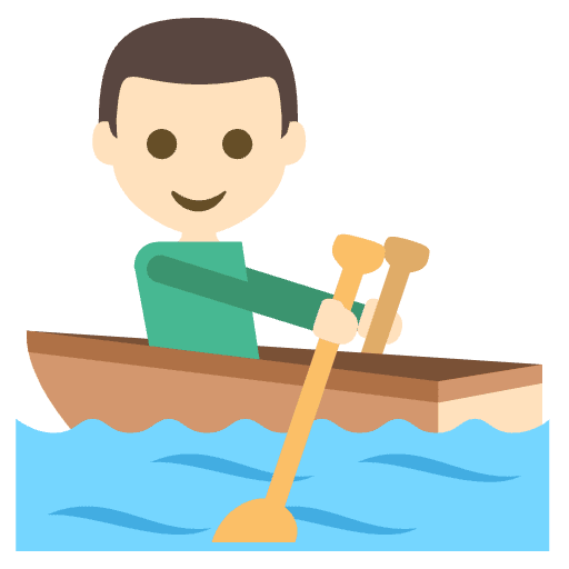 Person Rowing Boat Light Skin Tone Emoji from EmojiTwo Colors Set