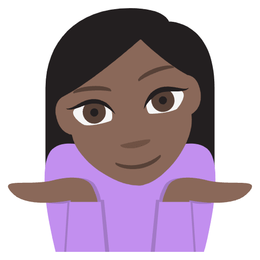 Person Shrugging Dark Skin Tone Emoji from EmojiTwo Colors Set
