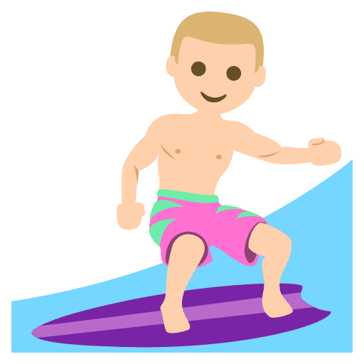 Person Surfing Medium Light Skin Tone Element from EmojiTwo Colors Set